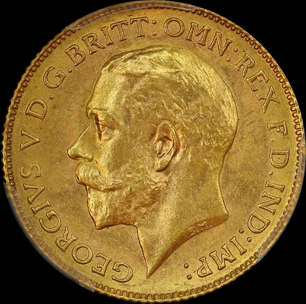 1918 Perth George V Half Sovereign Choice Unc (PCGS MS64)