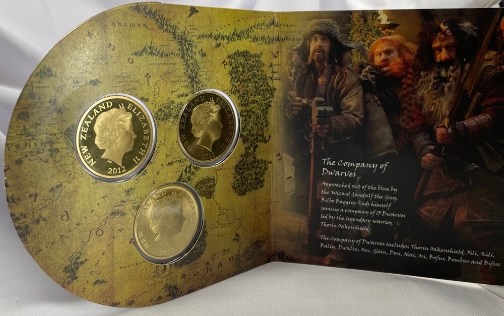 New Zealand 2012 1 Dollar Uncirculated 3 Coin Set The Hobbit product image