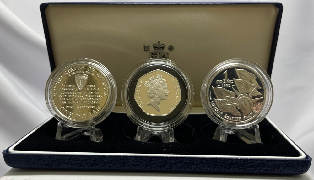 United Kingdom 1994 Three Coin Silver Proof Collection 50th Anniversary of the Allied Invasion of Europe product image