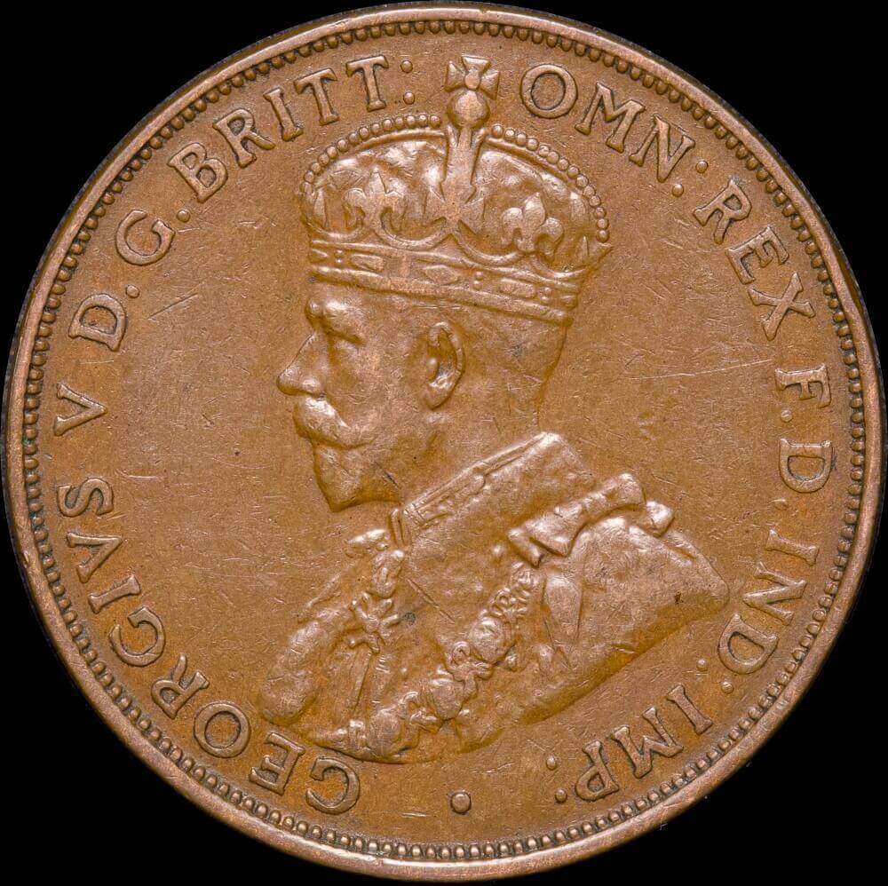 1931 Penny English Obverse Dropped 1 Reverse good VF