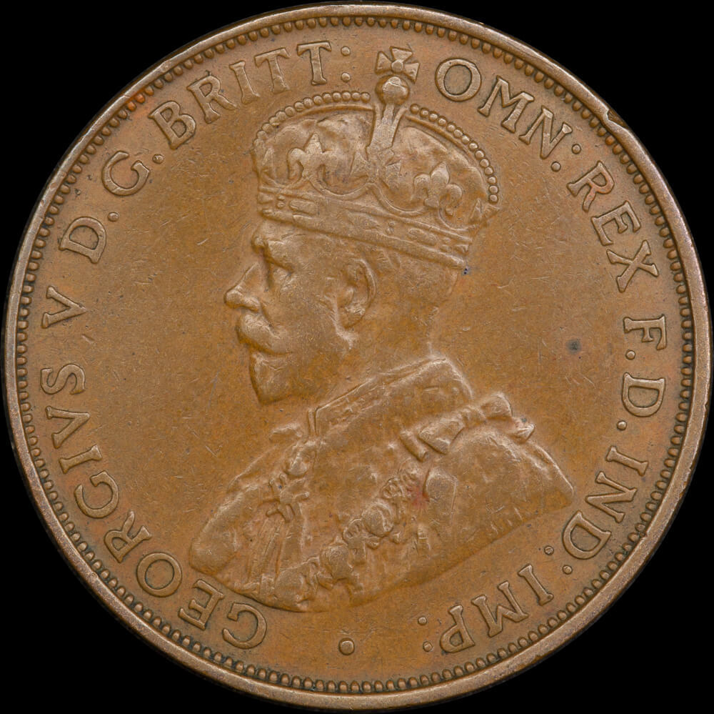 1931 Penny English Obverse Aligned Date Very Fine