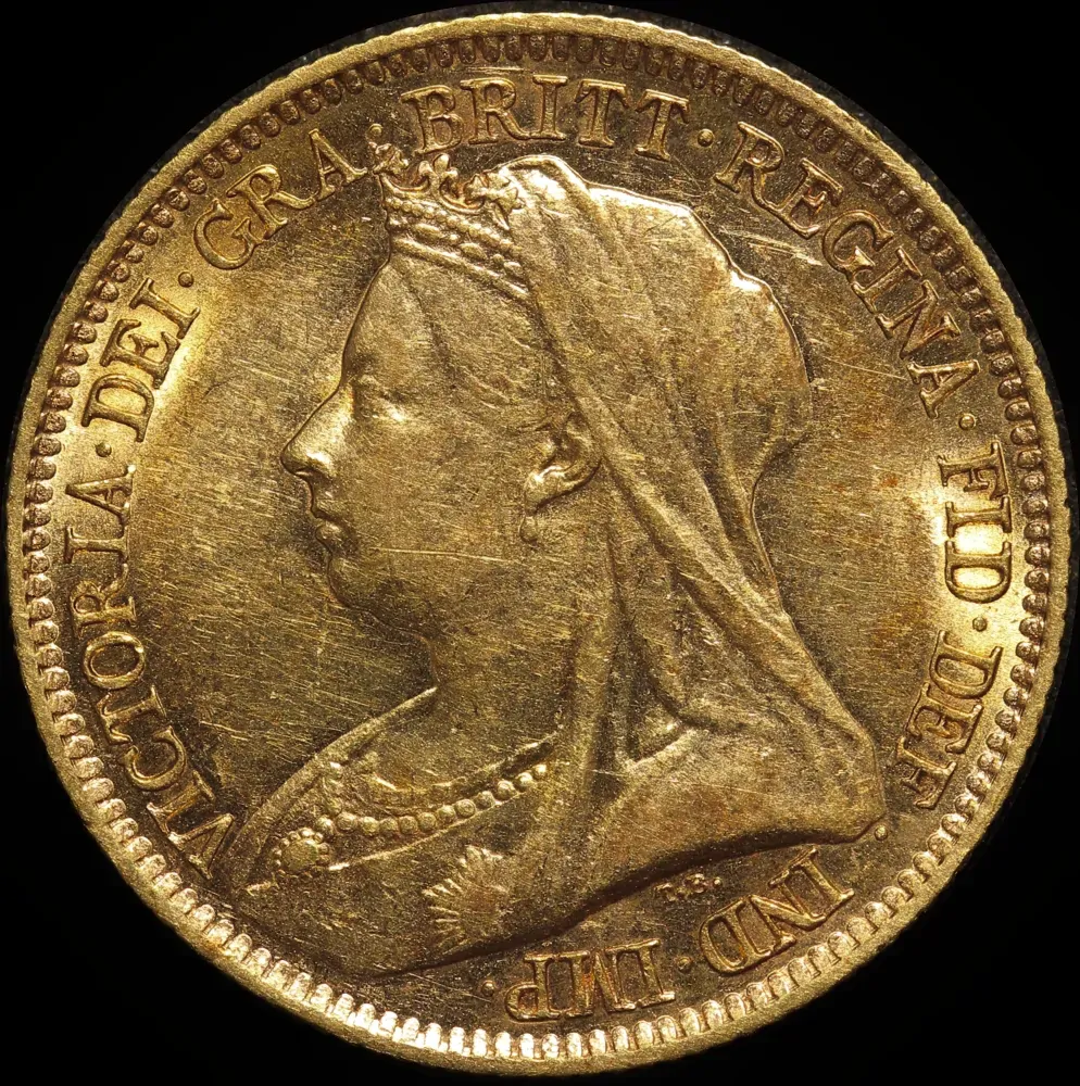 1893 Melbourne Veiled Head Half Sovereign good EF