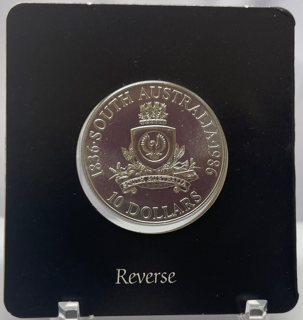 1986 10 Dollar Silver Unc Coin State Series South Australia