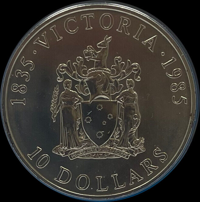 1985 Silver 10 Dollar Uncirculated Coin State Series Victoria