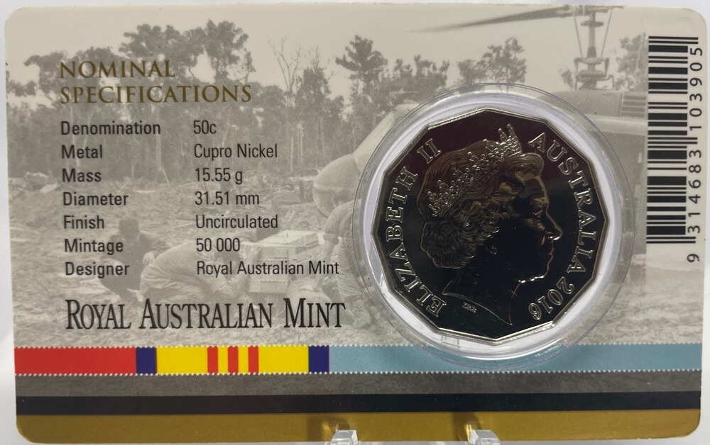 2016 Coloured 50 Cent Uncirculated Coin Vietnam War product image