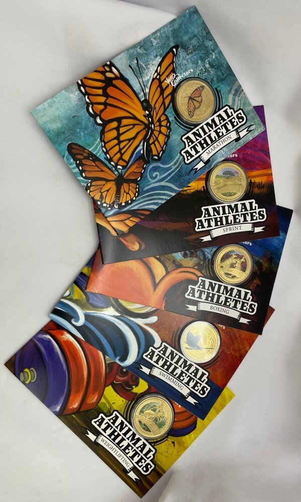 2012 1 Dollar 5 Uncirculated Coin Set Young Collectors Animal Athletes product image