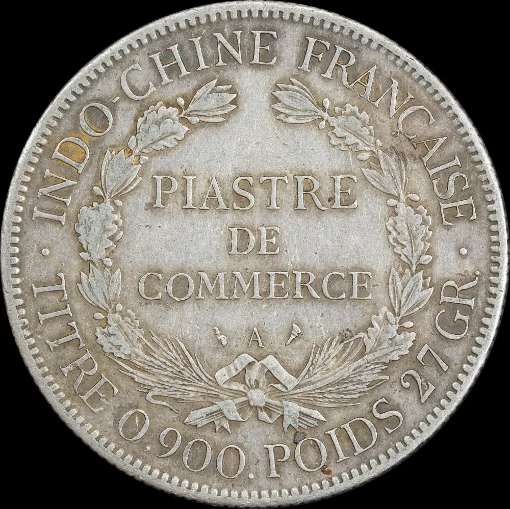 French Indo-China 1926 A Silver Piastre KM# 5a.1 Extremely Fine
