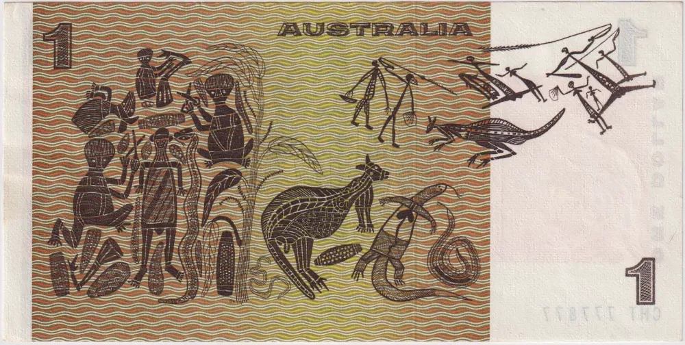 1976 $1 Note Gothic Centre Knight/Wheeler R76A 1 Off Solid Serial Extremely Fine