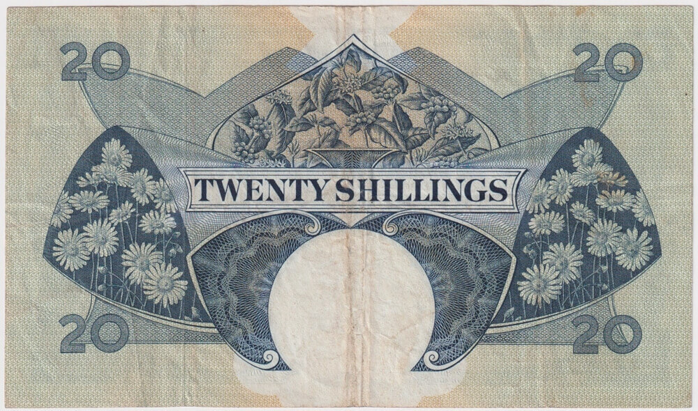 East Africa 1958 20 Shillings Pick#39 good VF product image
