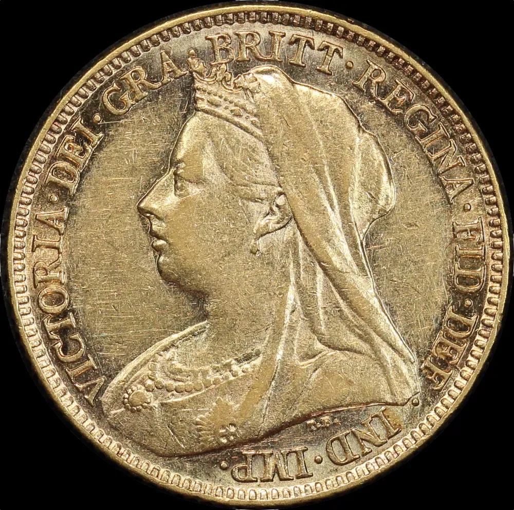 1896 Melbourne Veiled Head Half Sovereign Extremely Fine