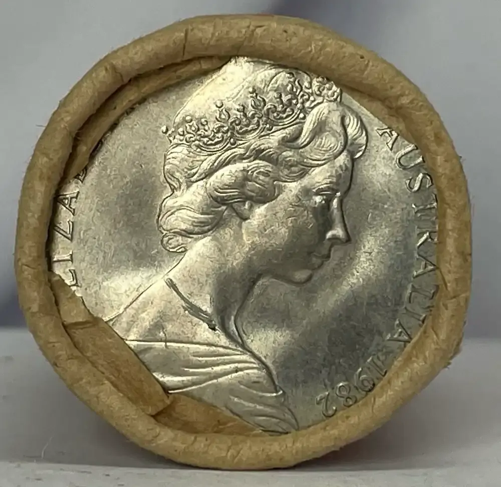 1982 50 Cent Mint Roll Brisbane Commonwealth Games Heads/Heads