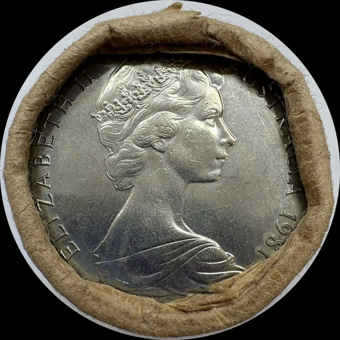 1981 50 Cent Mint Roll Charles and Diana Heads/Tails