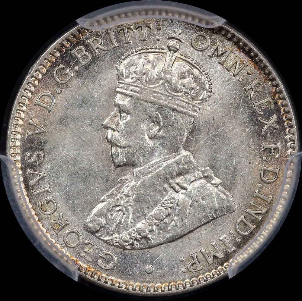 1918 Threepence Choice Uncirculated PCGS MS63