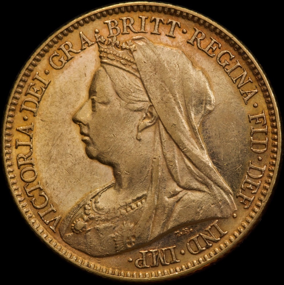 1896 Melbourne Veiled Head Half Sovereign good EF