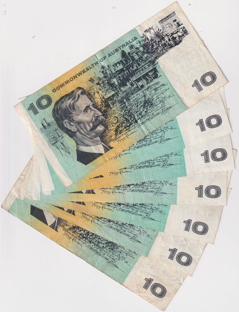 Commonwealth of Australia Paper $10 Note Issued 1966 ~ 1975 Decent Condition