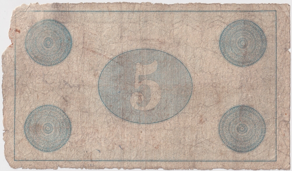 Bank of New South Wales 1876 Issued 5 Pound Note about Fine