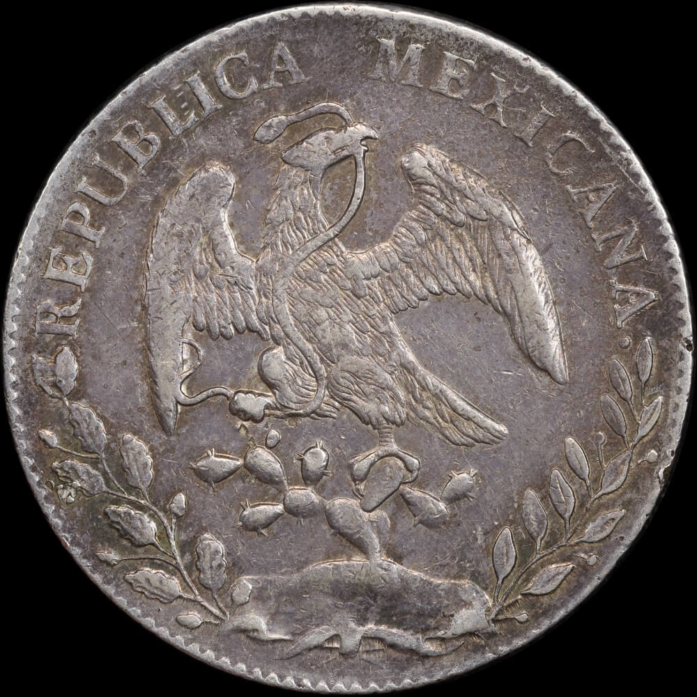 Mexico 1892-Mo Silver 8 Reales KM# 377.10 good VF product image