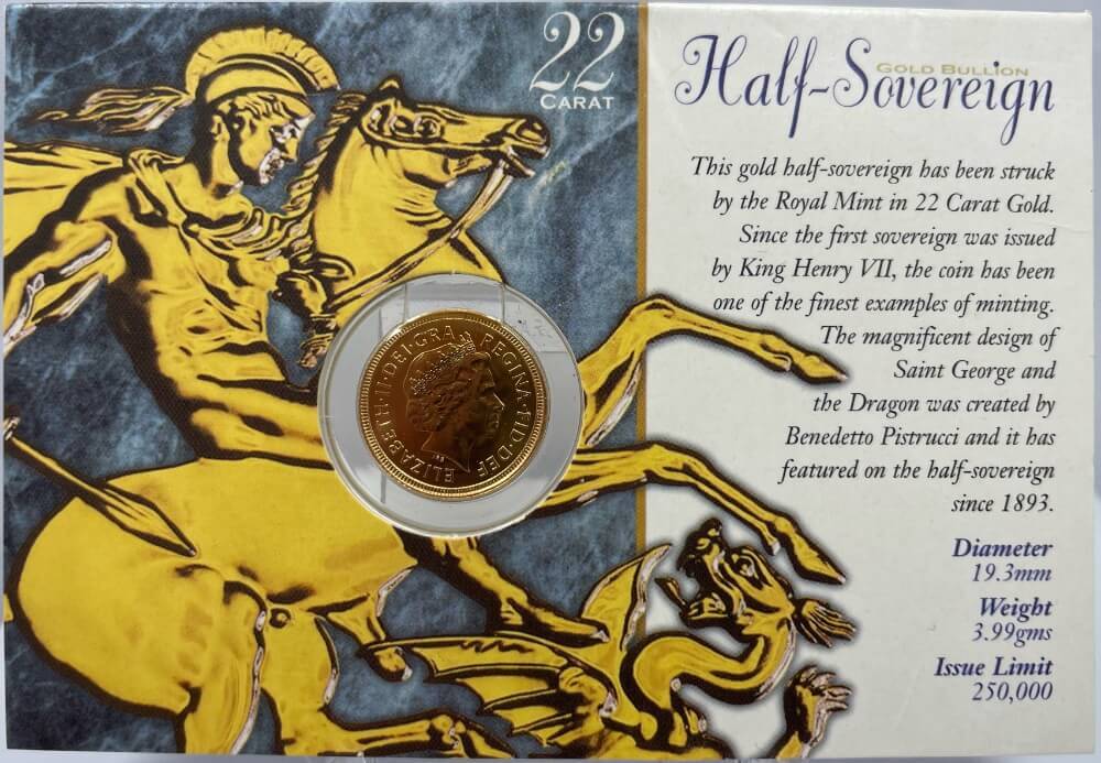 United Kingdom 2000 Gold Bullion Half Sovereign KM#1001 product image