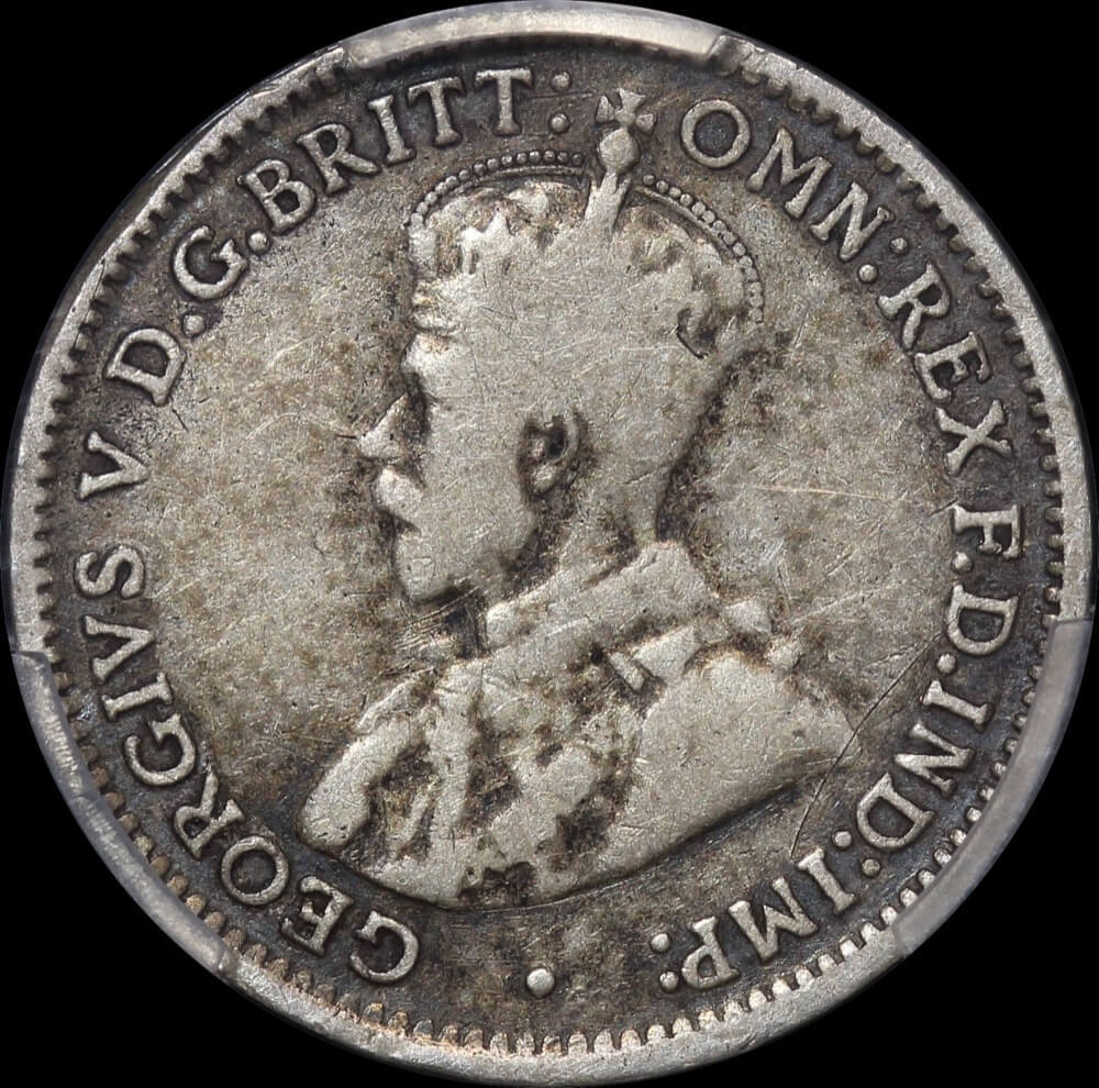 1922/21 Overdate Threepence PCGS F12