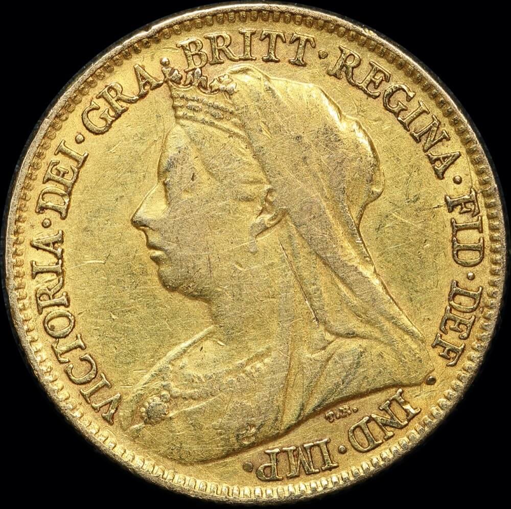 1896 Melbourne Veiled Head Half Sovereign good VF