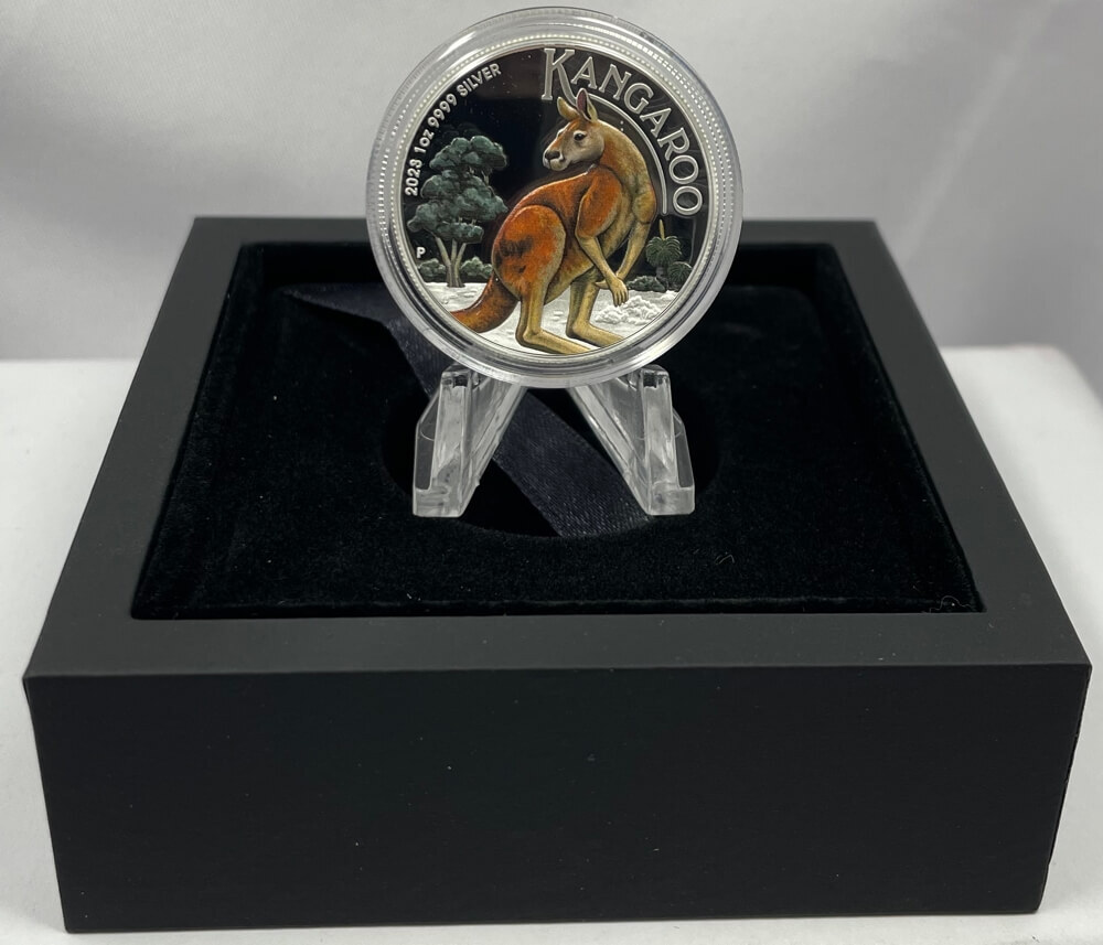 2023 Silver 1oz Coin High Relief Coloured Kangaroo product image