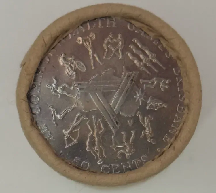 1982 50 Cent Mint Roll Brisbane Commonwealth Games Tails/Tails