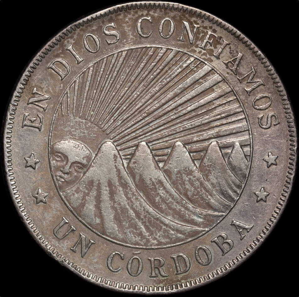 Nicaragua 1912 Silver Cordoba KM# 10 good VF product image