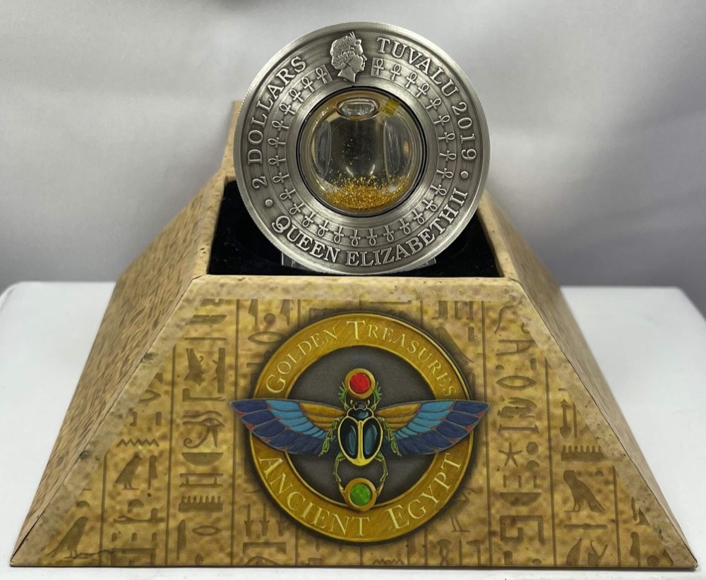 Tuvalu 2019 Silver 2 Ounce Proof Coin Golden Treasures Ancient Egypt product image