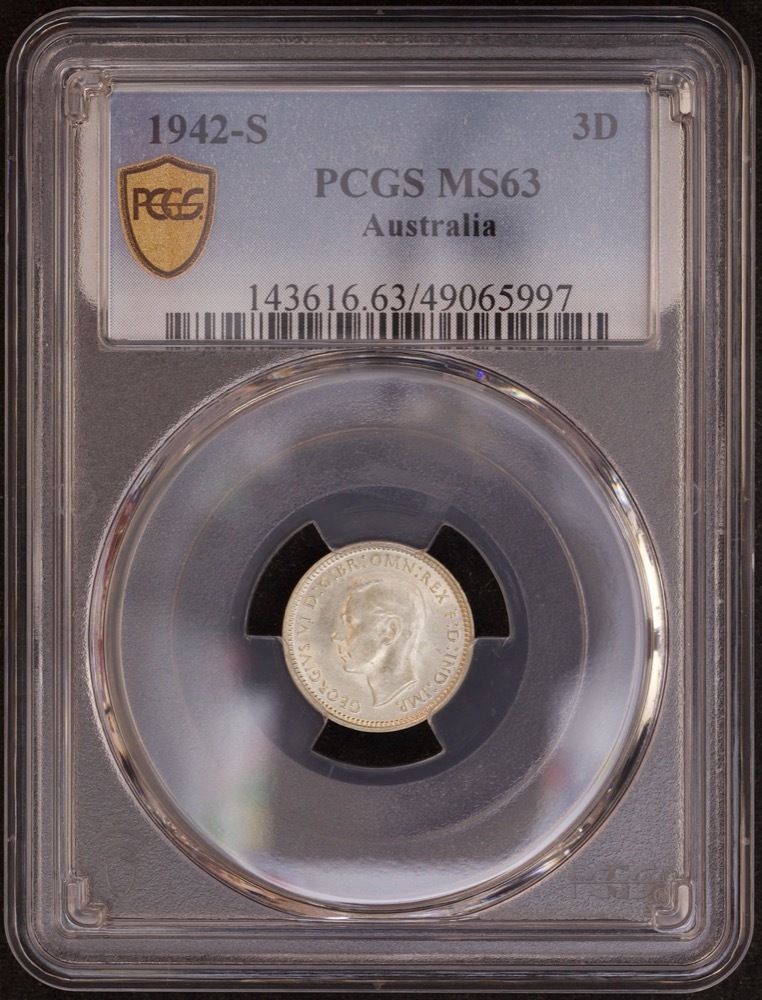 1942-S Threepence Choice Unc (PCGS MS63) product image
