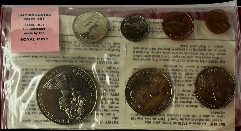 New Zealand 1975 Uncirculated Coin Set product image