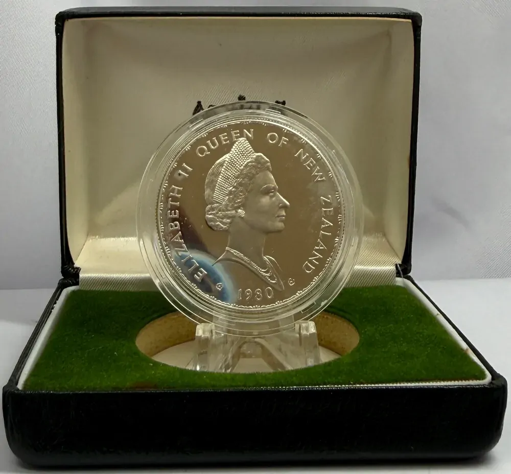 New Zealand 1980 1 Dollar Silver Proof Coin Fantail product image