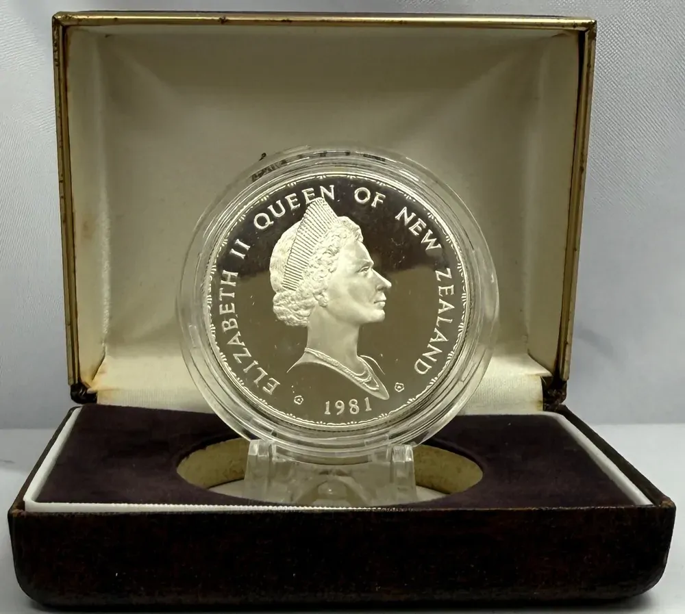 New Zealand 1981 Silver 1 Dollar Proof Coin Royal Visit product image