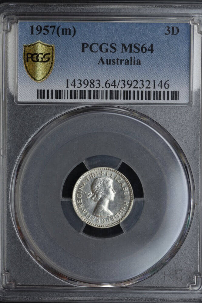 1957 Threepence Choice Unc (PCGS MS64) product image