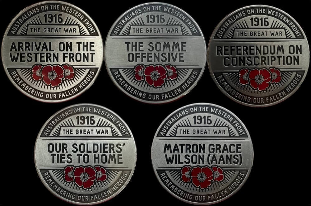 2016 Australians on The Western Front 5 Medallion Commemorative Collection product image