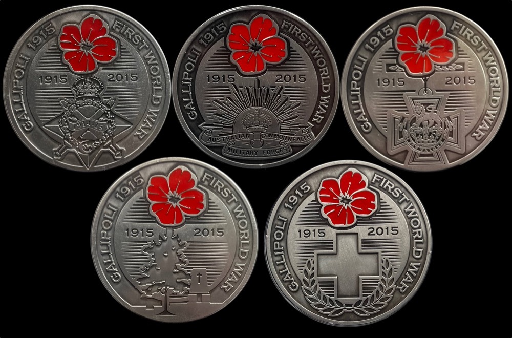 2015 Centenary of Gallipoli 5 Medallion Commemorative Collection product image