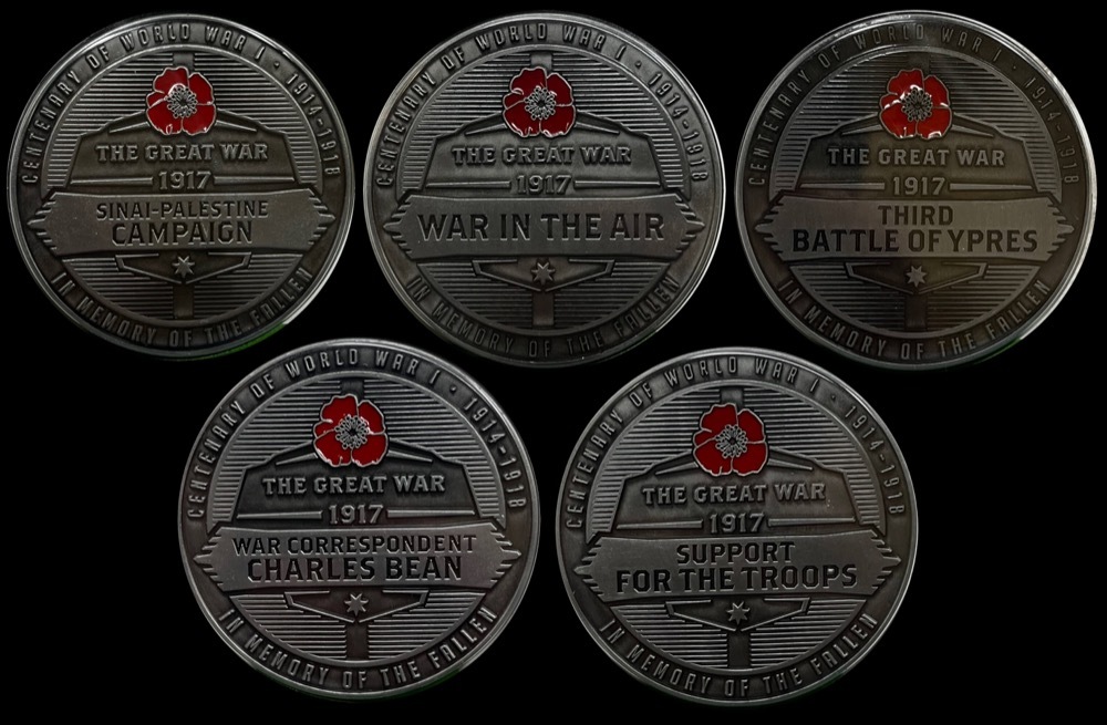 2017 Australians in The Great War 5 Medallion Commemorative Collection product image