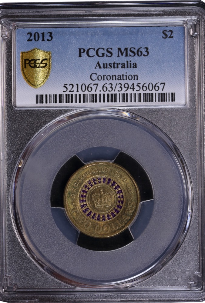 Australia 2013 Coloured $2 Coin Coronation PCGS MS63 product image