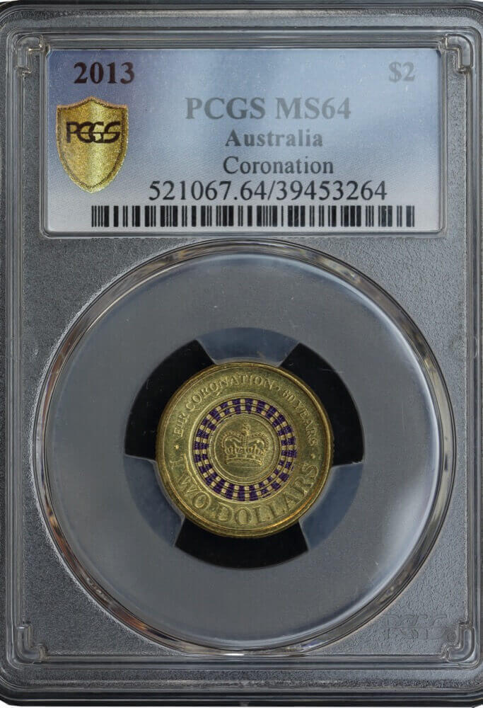 Australia 2013 Coloured $2 Coin Coronation PCGS MS64 product image