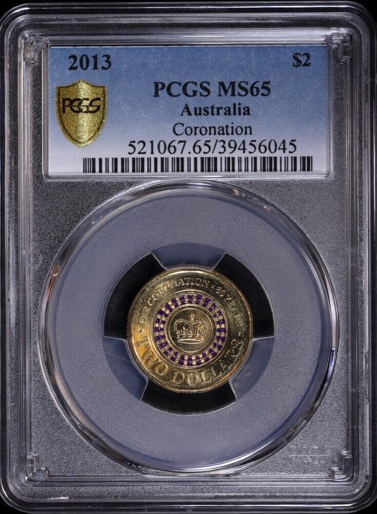Australia 2013 Coloured $2 Coin Coronation PCGS MS65 product image