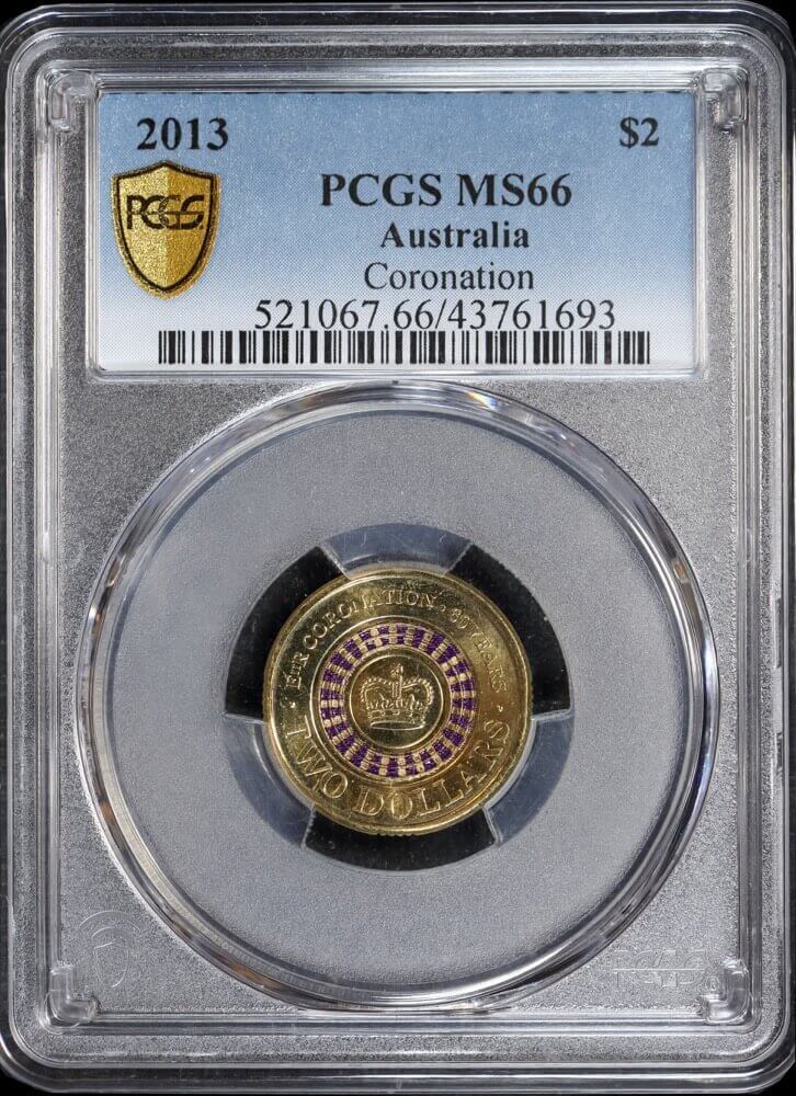 Australia 2013 Coloured $2 Coin Coronation PCGS MS66 product image