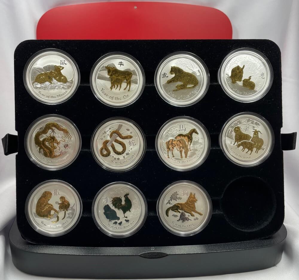 2008-2018 Silver Lunar Series II 12 Coin Gilded Collection - Missing Pig product image