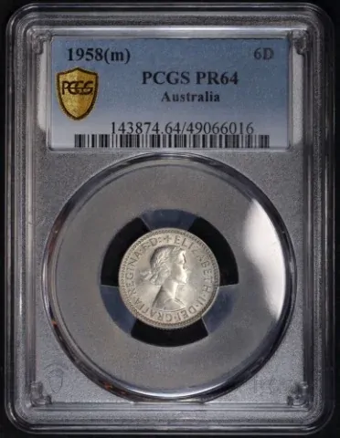 1958 Melbourne Proof Sixpence PCGS PR64 product image