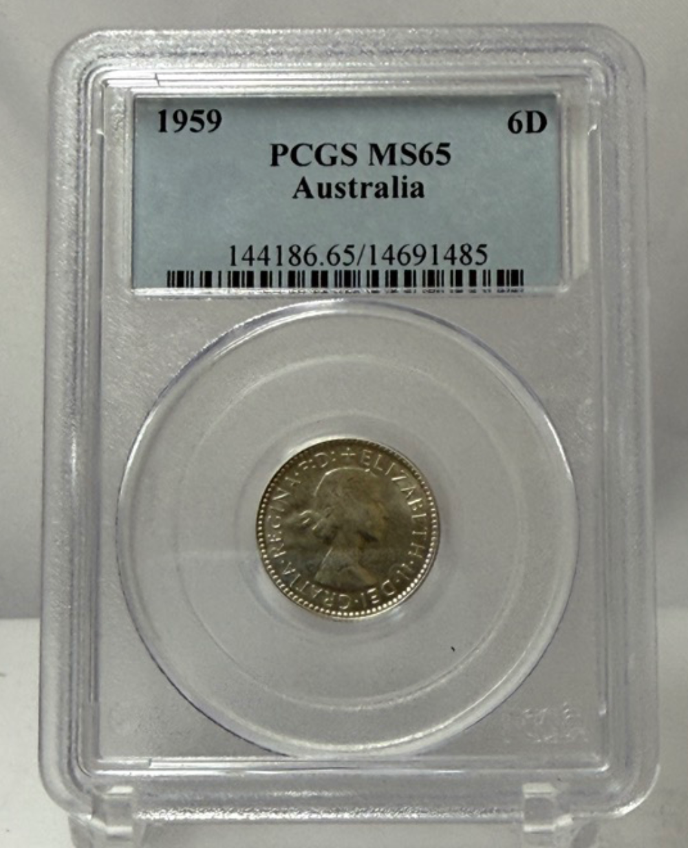 1959 Sixpence Gem Unc (PCGS MS65) product image