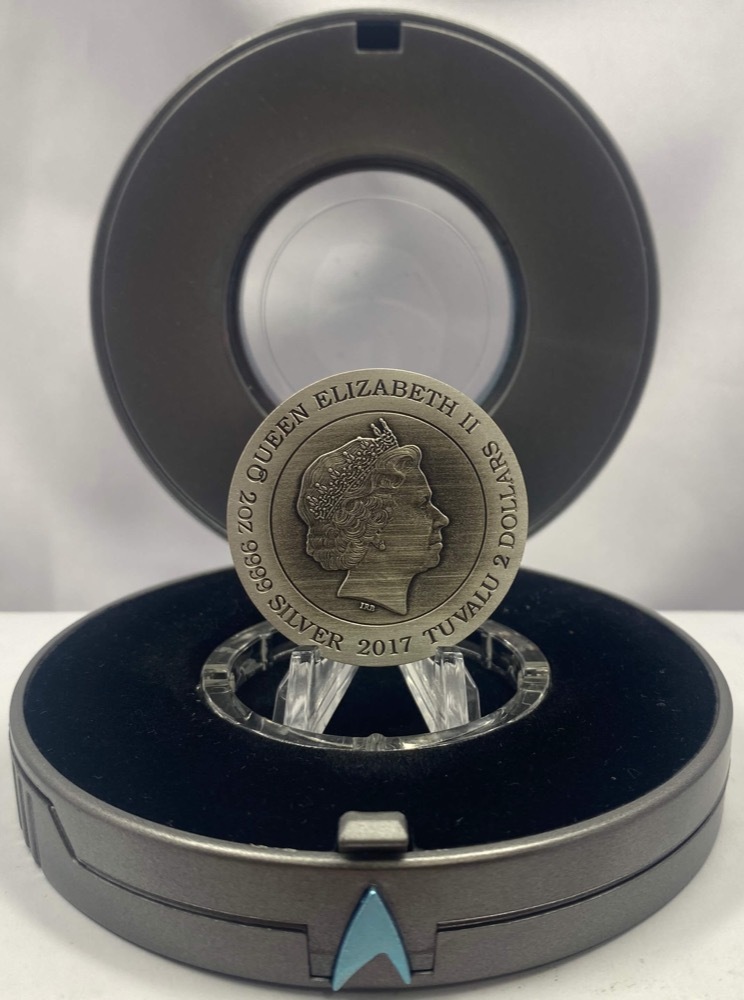 Tuvalu 2017 Silver 2oz Antiqued Coin Star Trek - The Next Generation product image