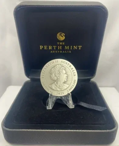 2021 Silver 2oz Antiqued Coin Double Pixiu product image