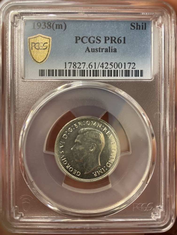 1938 Melbourne Proof Shilling PCGS PR61 product image