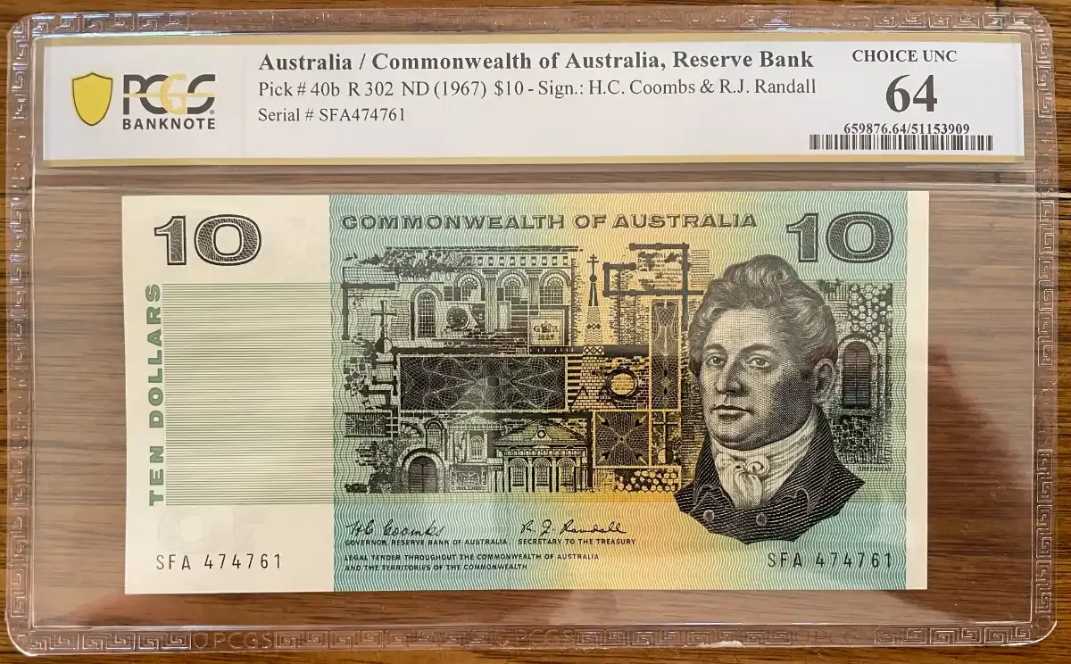 1967 $10 Note Coombs/Randall R302 PCGS Choice Unc 64 product image