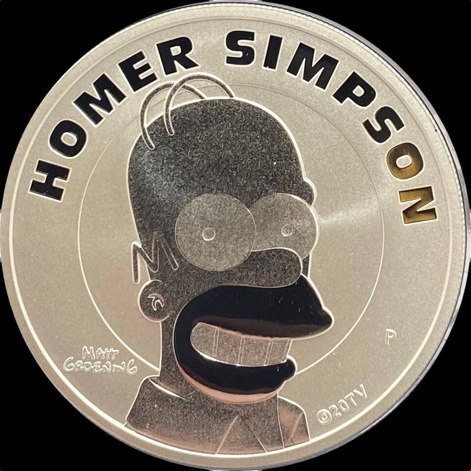 Tuvalu 2022 1oz Silver Uncirculated Coin The Simpsons - Homer product image