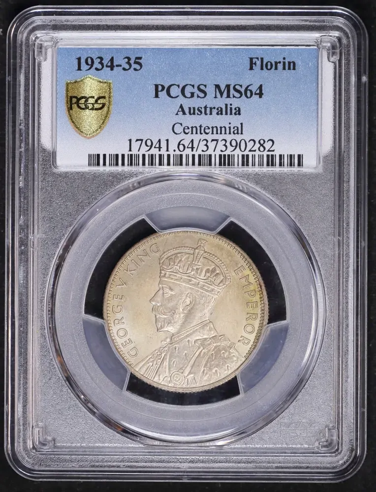 1934/5 Florin Melbourne Centenary Choice Unc (PCGS MS64) product image