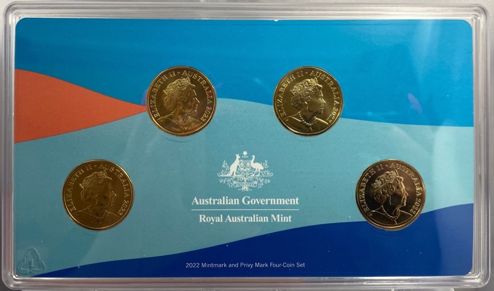 2022 1 Dollar 4 Coin Mintmark & Privy Mark Set Dinosaurs Down Under product image